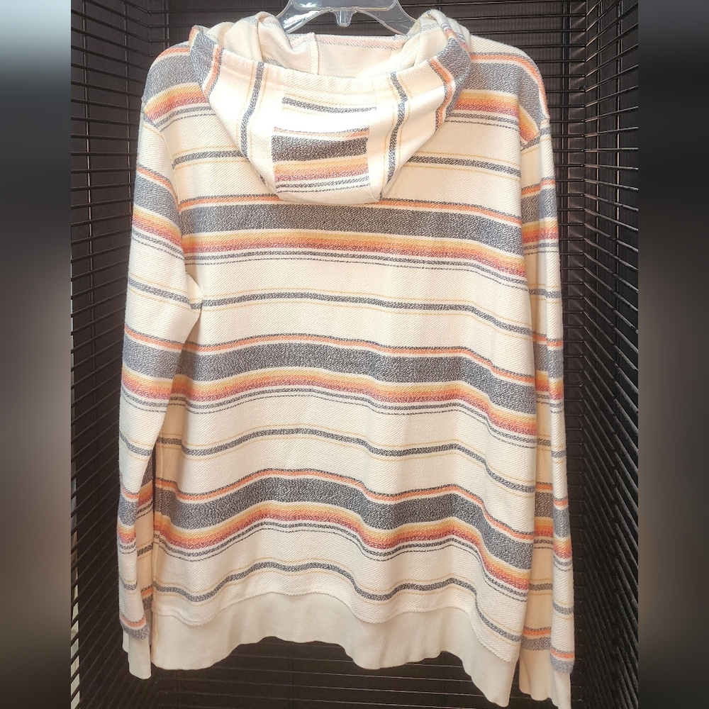 O'Neill Men's Striped Hoodie - Cream and Gray - Picture 2 of 3